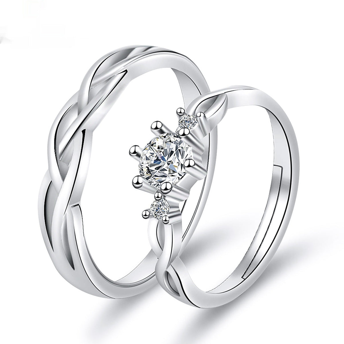 Moissanite Engagement Couple Couple Rings