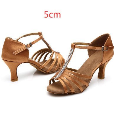 Women's Latin Dance Shoes Satin 7cm High Heel