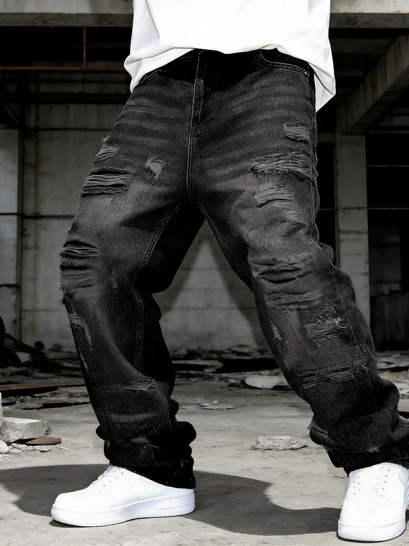 Retro Casual Personalized Patchwork Straight-leg Loose-fit Pants