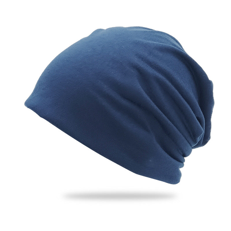Solid-color Double-layer Pullover Beanie Thin Style
