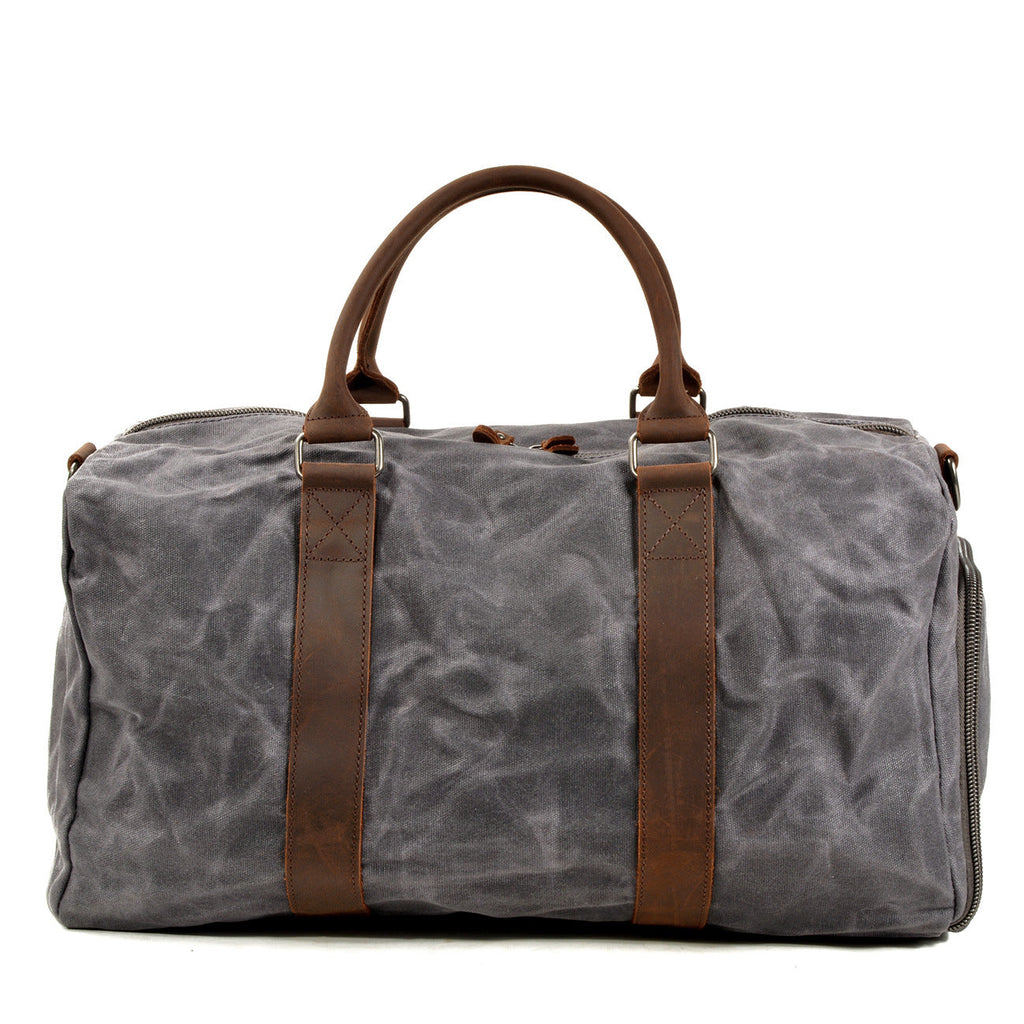 Men's One-shoulder Portable Training Dry Wet Separation Swimming Large Capacity Canvas Luggage Travel Bag