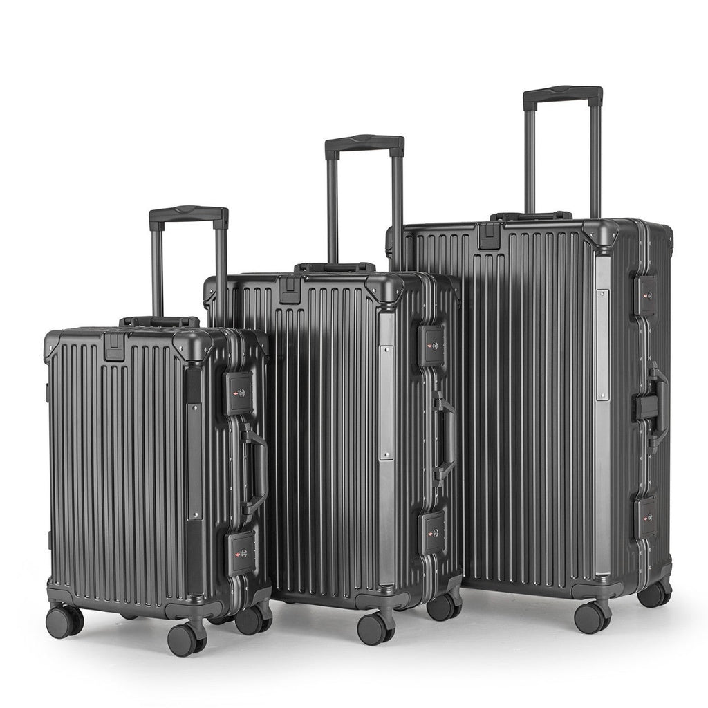 Large-Capacity Aluminum-Frame Rolling Suitcase For Business Travel