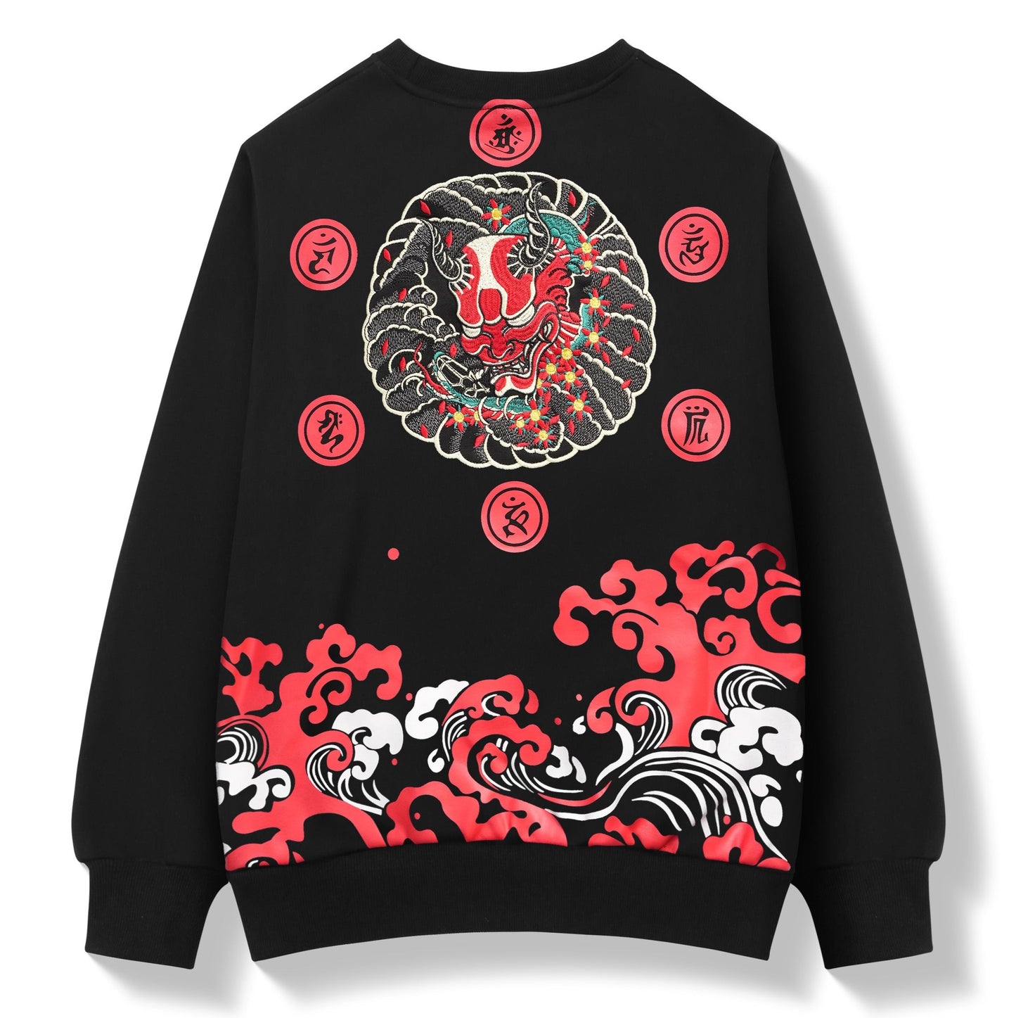 SW9060 Roter Dämon bestickter Pullover