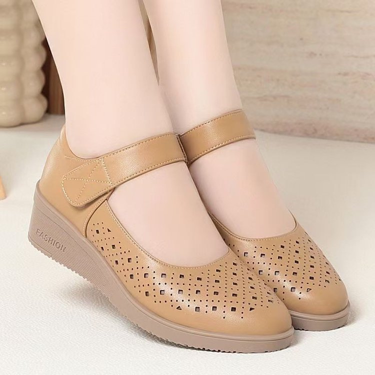 Wedge-heeled Womens Sandals With A Soft Sole And Soft Upper