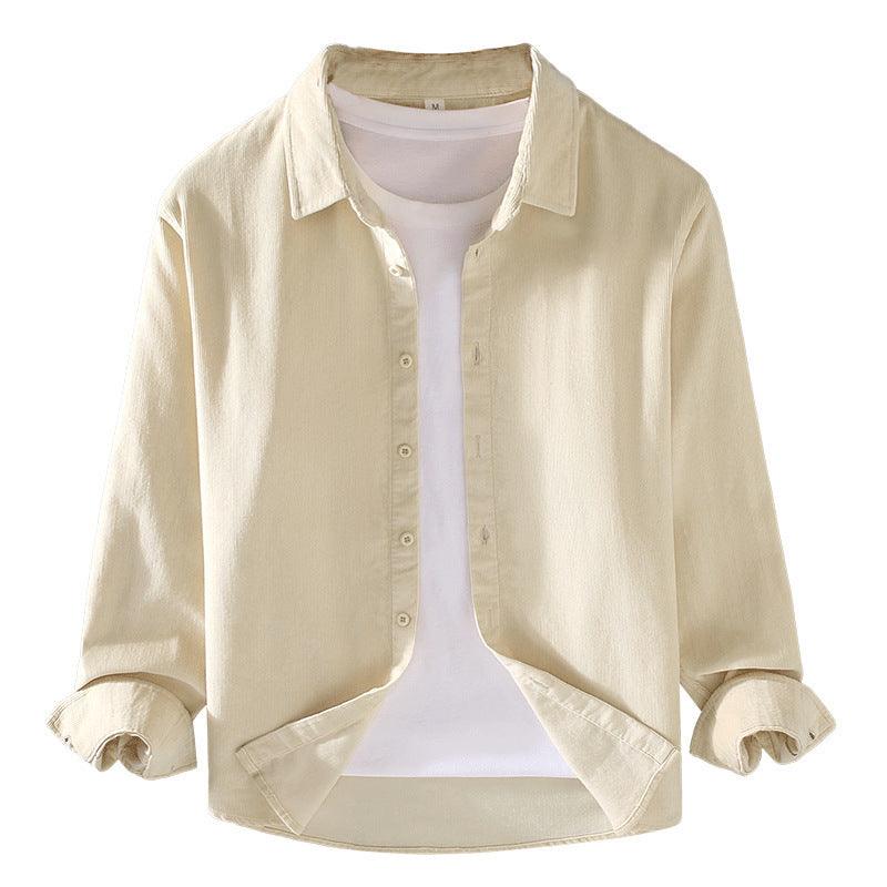 Mens Casual Workwear Layered Corduroy Shirt