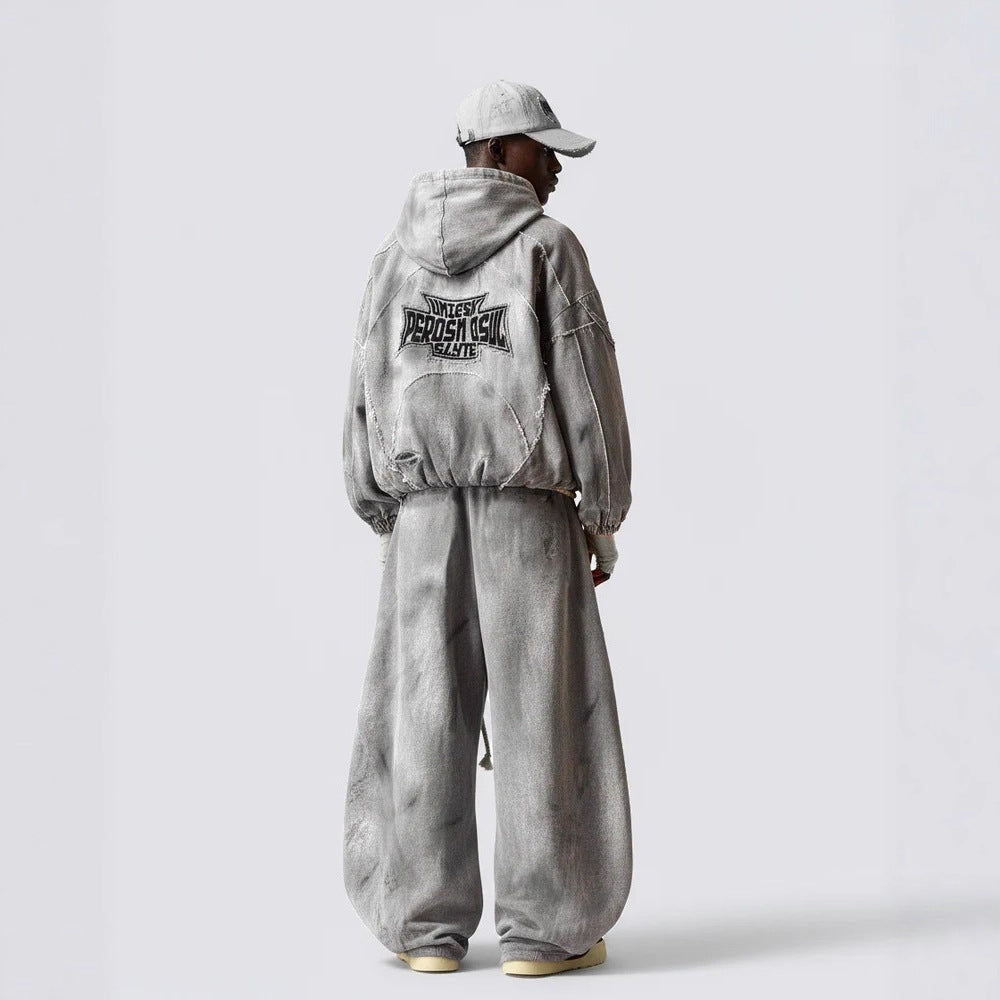 Mottled, Distressed Casual All-match Sweatpants