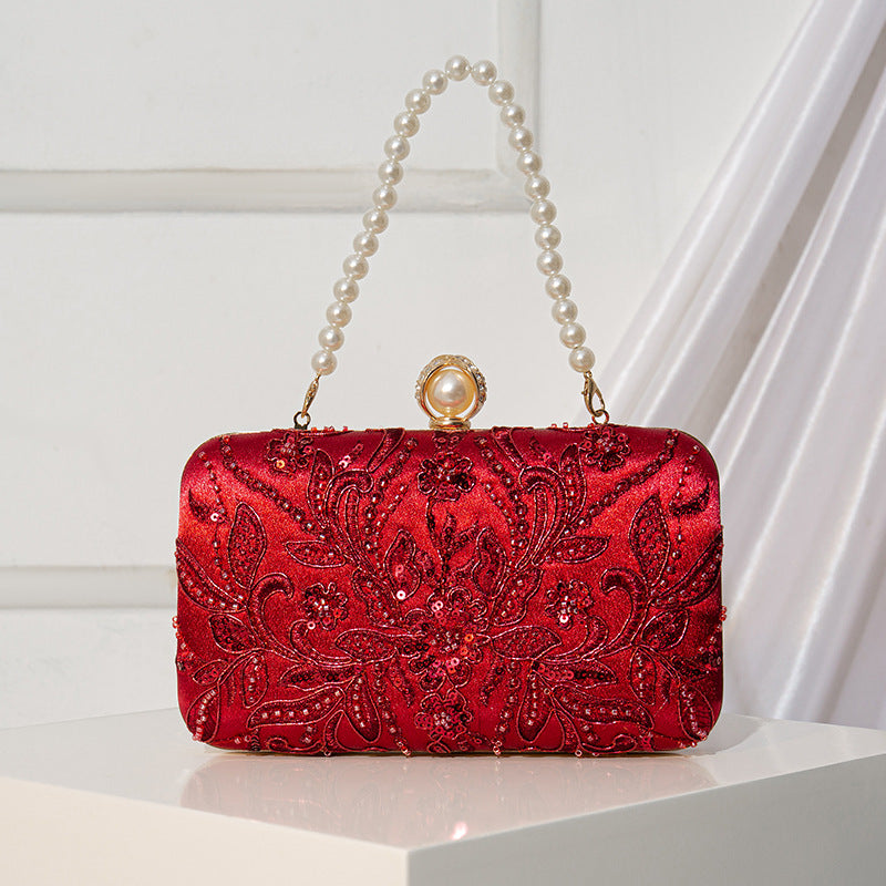 Beaded-embroidery Tote Bag In A Modern Chinese Style For Women