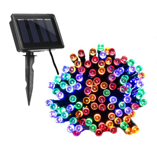 12M 100 LEDs Solar Lichterkette Mehrfarbige Lichterkette Garten Weihnachten Lampe