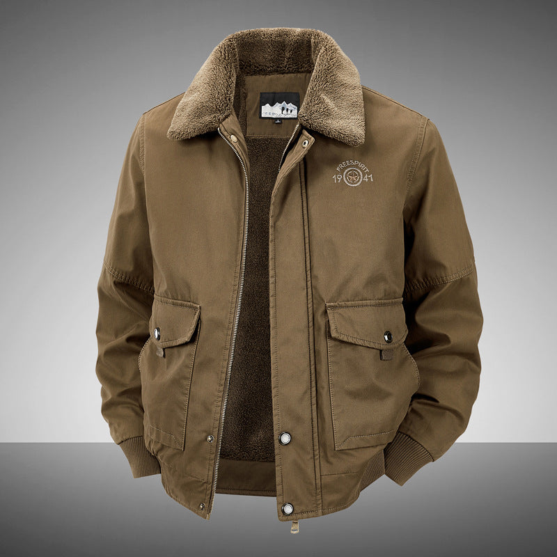 Multi-pocket Casual Cotton Jacket For Young And Middle-aged Adults