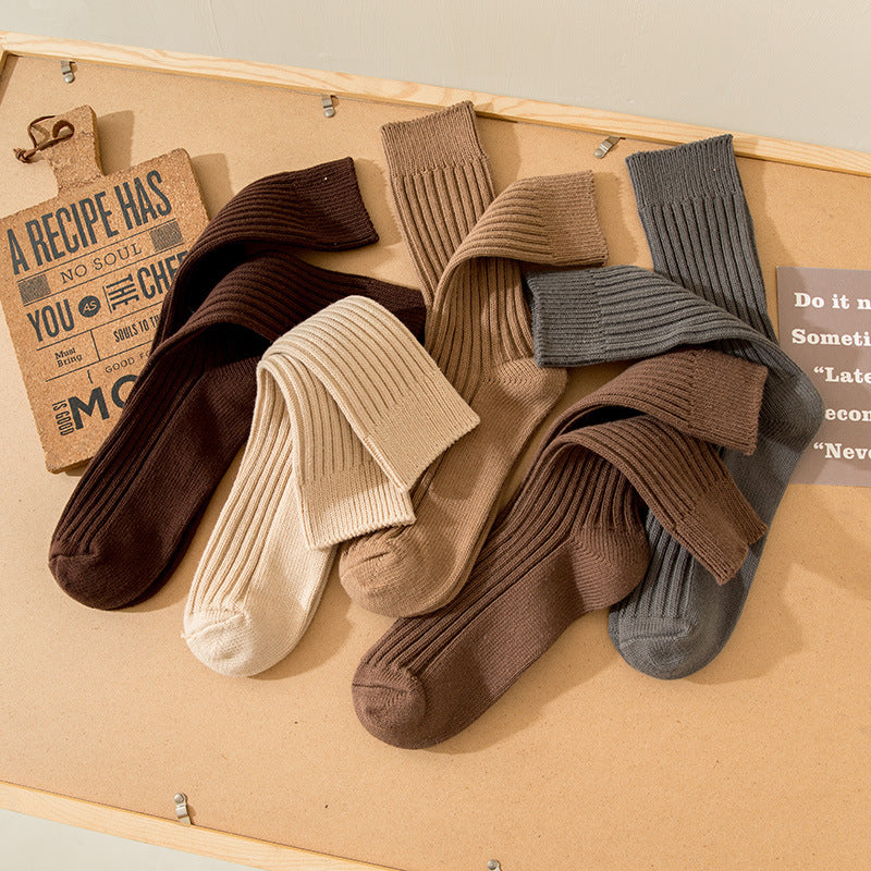 Double-needle Cotton Mid-calf Athletic Socks