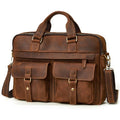 New Vintage Cowhide Men's Handbag Crazy Horse Leather Commuter Computer Bag Genuine Leather High-End Business Briefcase Men's Bag