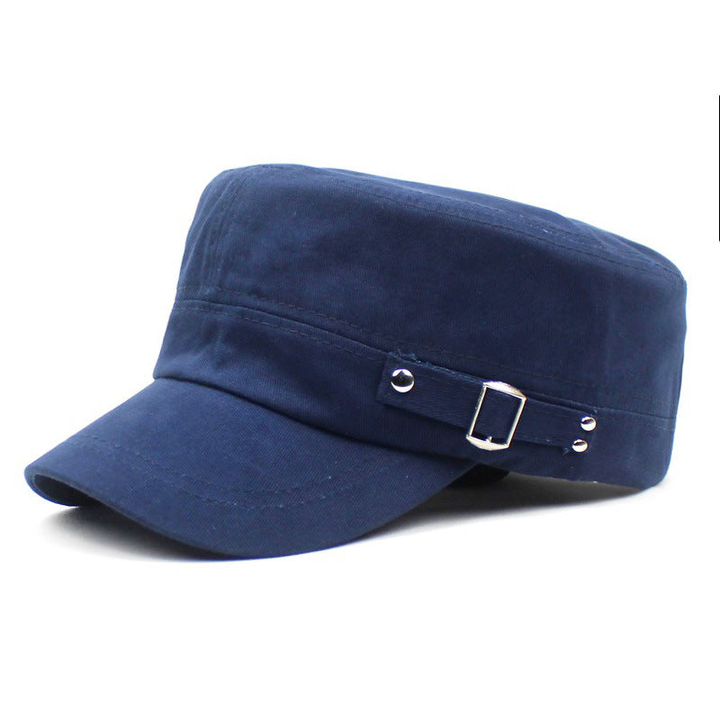 Mens Cotton Flat-brim Baseball Cap