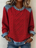 Womens Loose-fitting Round-neck Top With A Printed Design