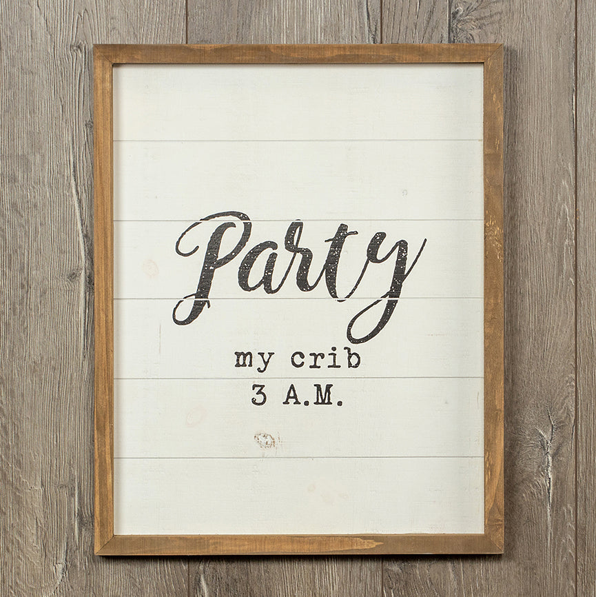 Panneau de chambre d'enfant rustique en bois « My Crib 3 AM » - Cadeau de fête prénatale fait à la main 16 x 20