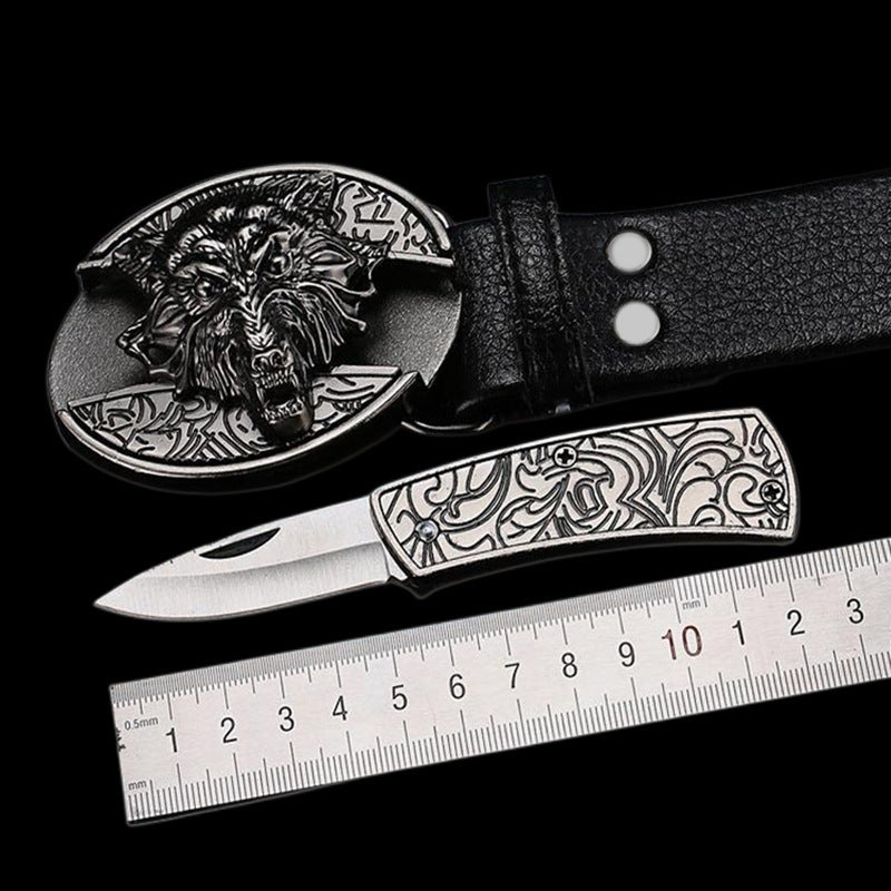 Smooth Buckle For Self-defense Trendy Punk-style Belt Buckle With A Distinctive Look