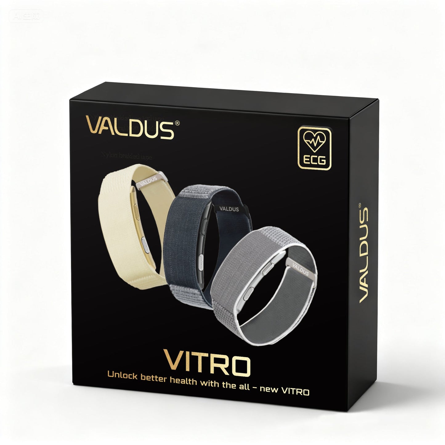 VITRO Screenless ECG Smartwatch With Real-Time Heart Rate And Body Temperature Monitoring