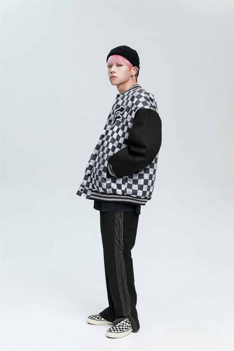 Blouson bomber à carreaux pour l'hiver