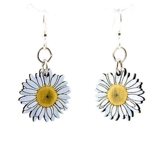 Boucles d'oreilles pendantes Dainty Daisy Blossom Fleurs Crochets en argent