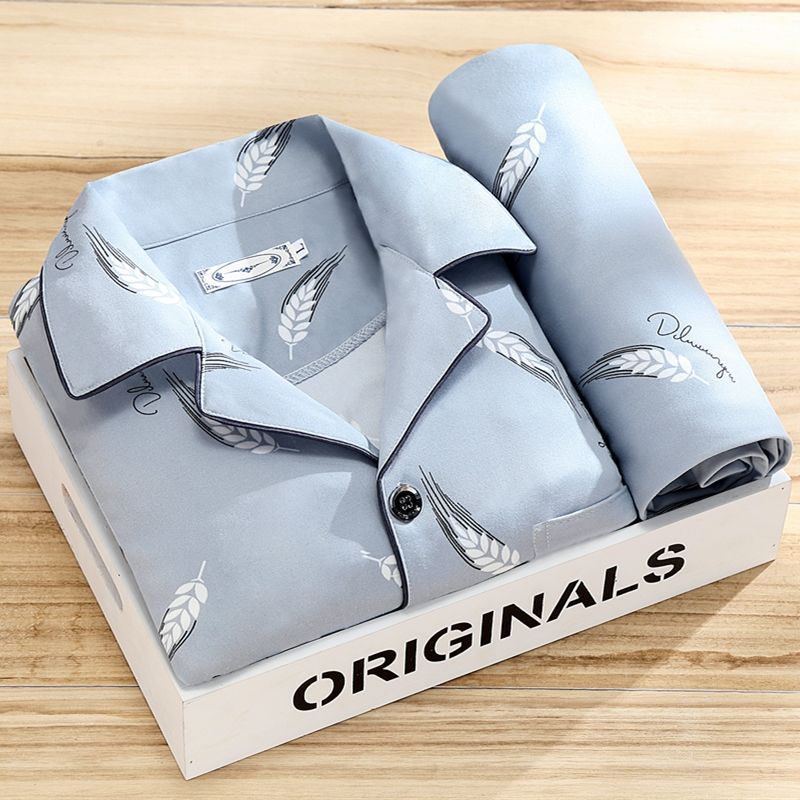 Pajamas Men's Spring And Autumn Long-sleeved Homewear Suit