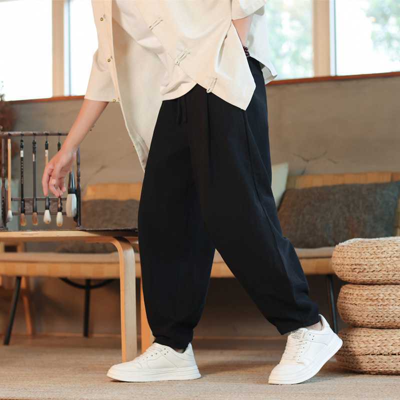 Retro Loose-fit Tapered Casual Pants For Men