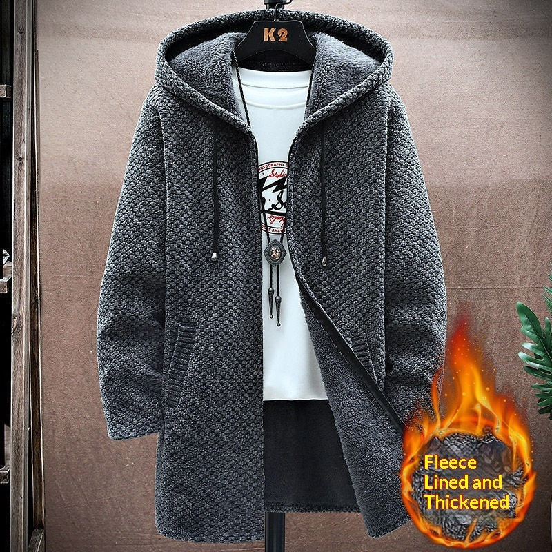 Men's Mid-Length Knitted Cardigan Coat Casual And Versatile
