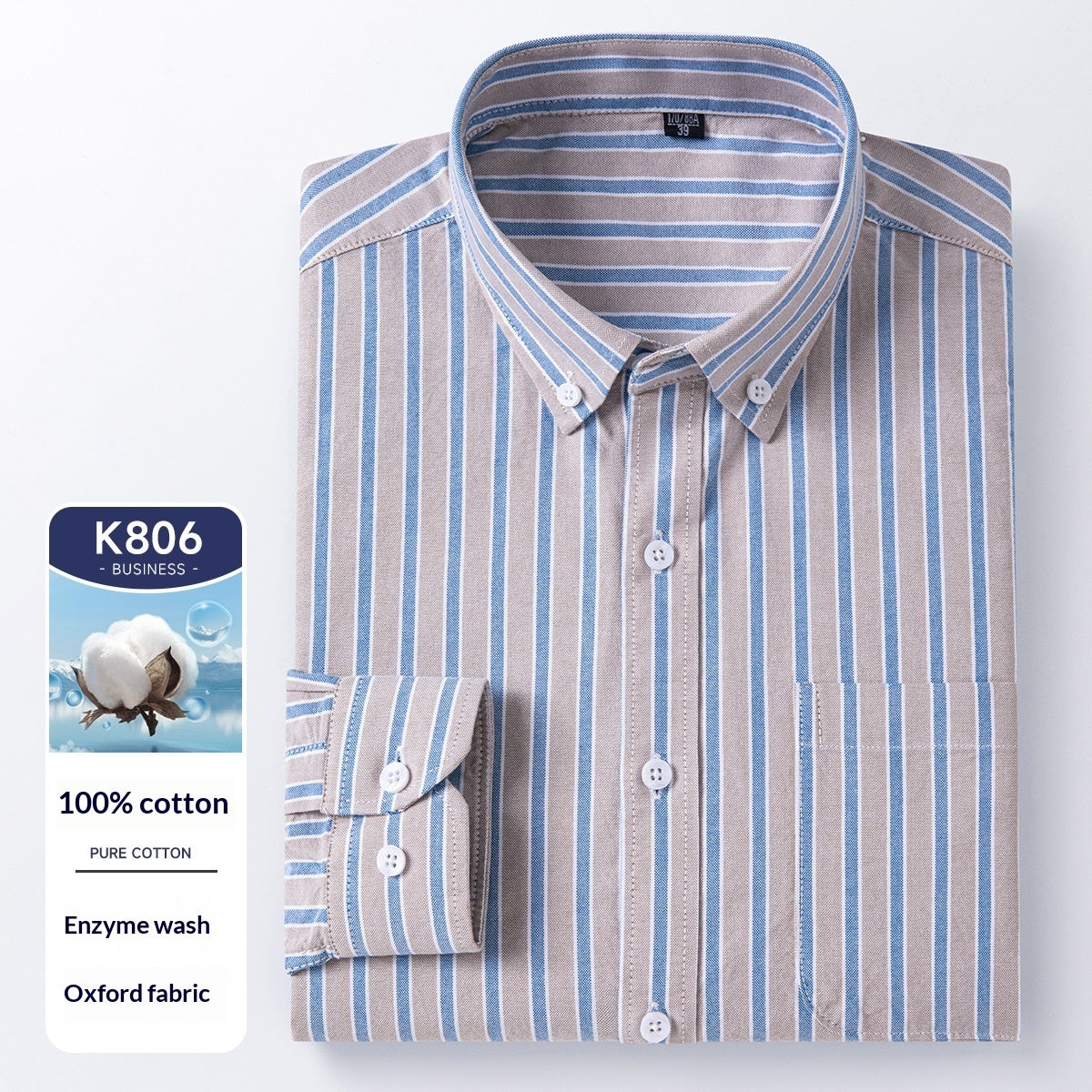 Men's Cotton Long Sleeve Oxford Woven Shirts