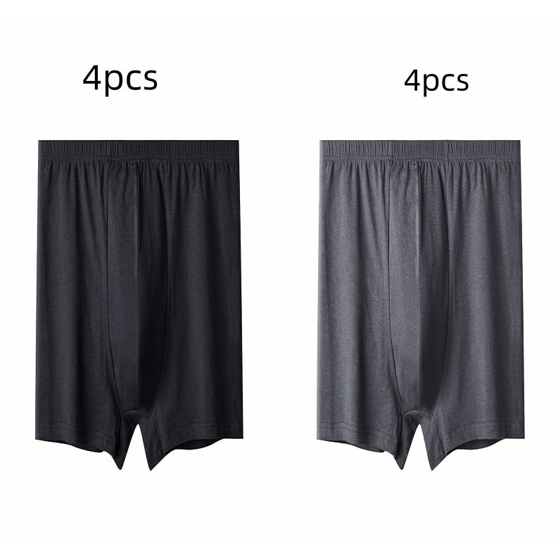 Men's High-waisted Pure Cotton Plus Size Loose Deep-crotch Cotton Breathable Boxer Shorts