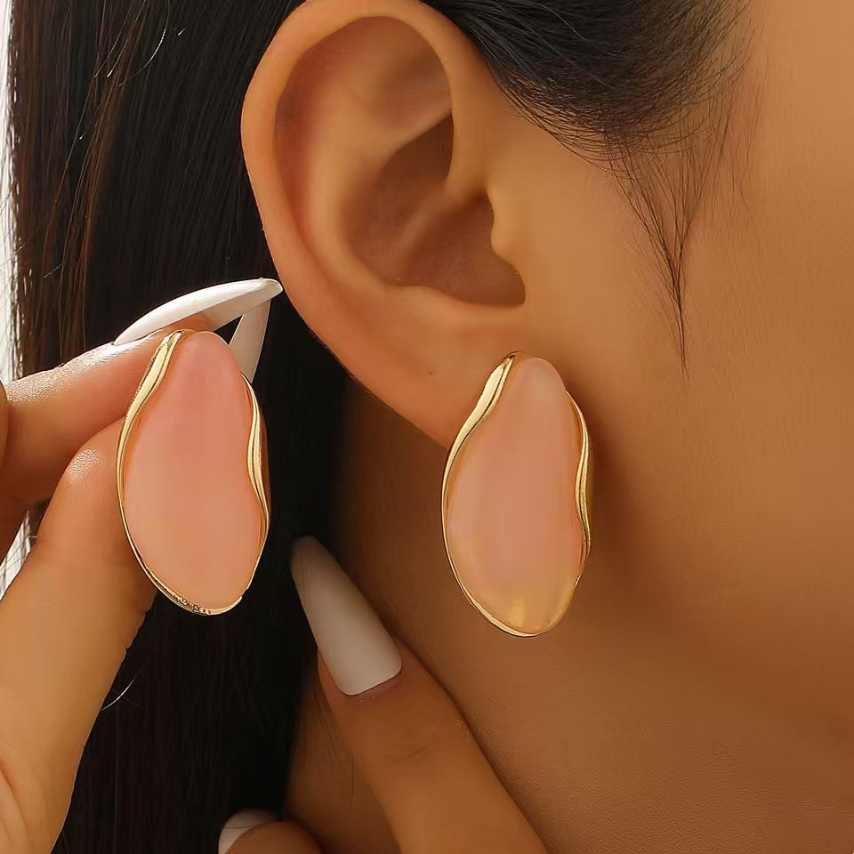 Vintage Coffee-colored Electroplated Earring And Ring Set Jewelry