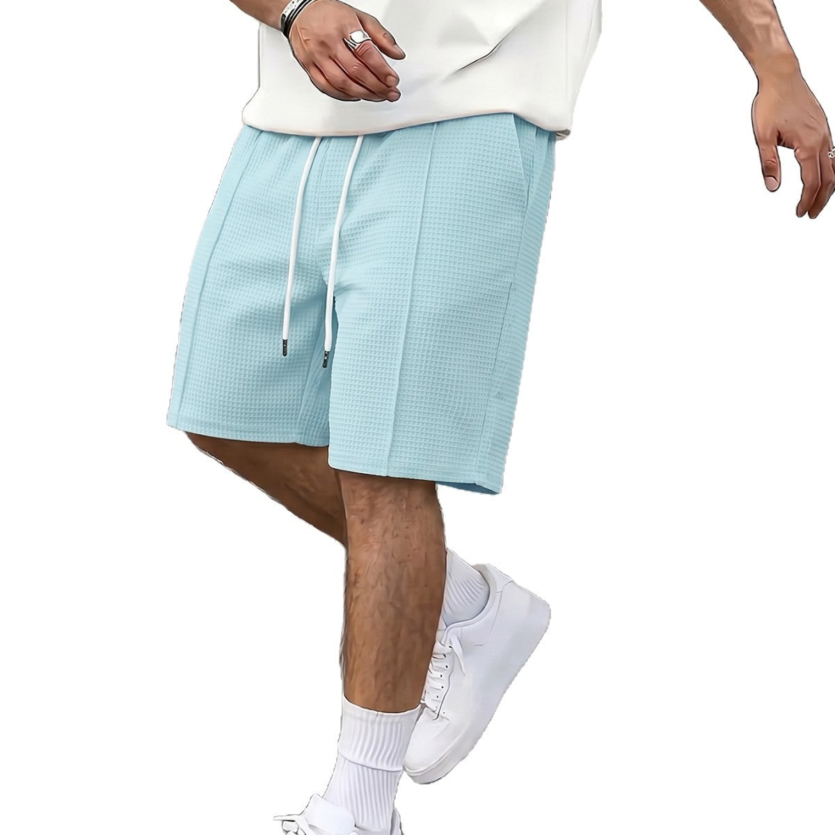 Mens Drawstring Loose-fit Athletic Shorts