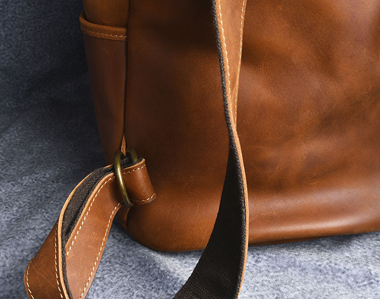 Vintage Crazy Horse Leather Travel Backpack