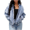 Womens Vintage Washed Denim Jacket