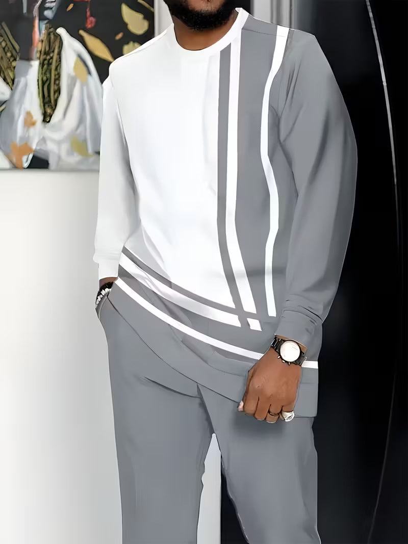 Fashionable Mens Long-Sleeve Pants Sports Suit