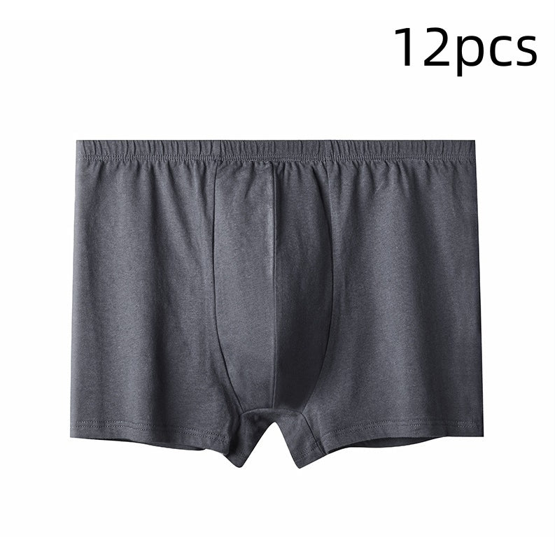 Men's High-waisted Pure Cotton Plus Size Loose Deep-crotch Cotton Breathable Boxer Shorts