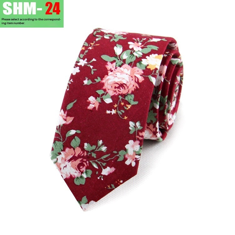Narrow Casual Patterned Tie For Men