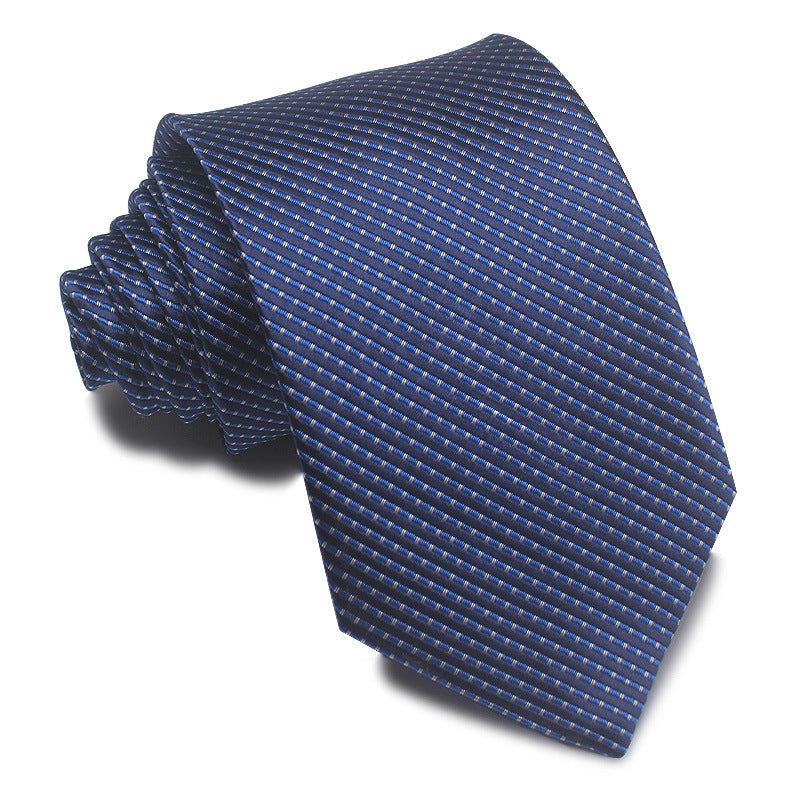 8CM Polyester Jacquard Striped Tie Men's Business Formal Red Black Blue