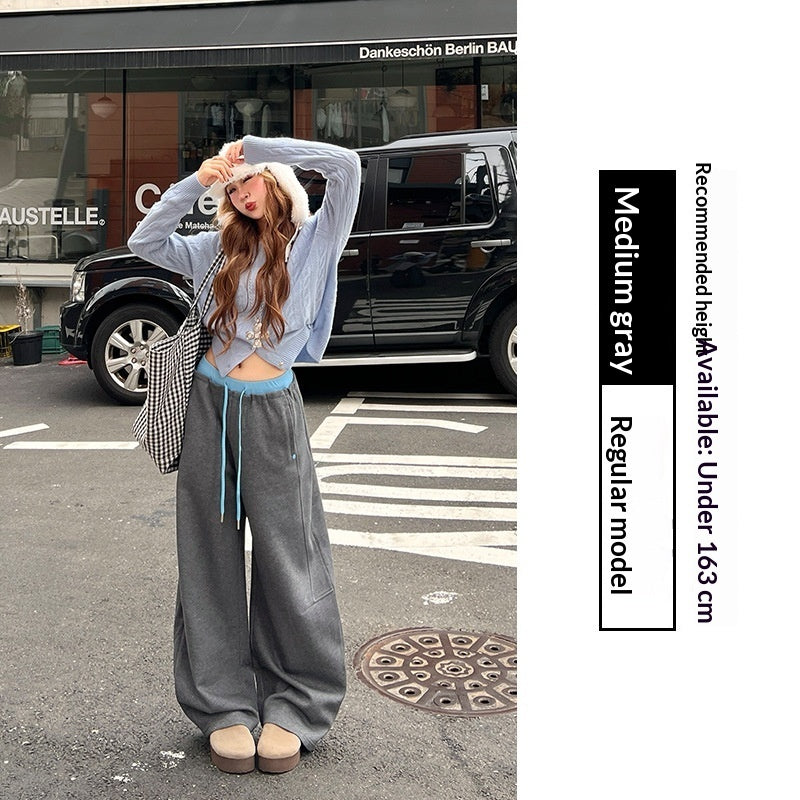 Women's High-Waisted Fleece-Lined Wide-Leg Pants