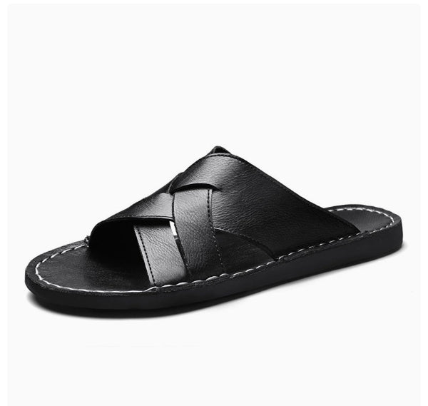 Western-style Flat-bottom Hollowed-out Large-size Slippers