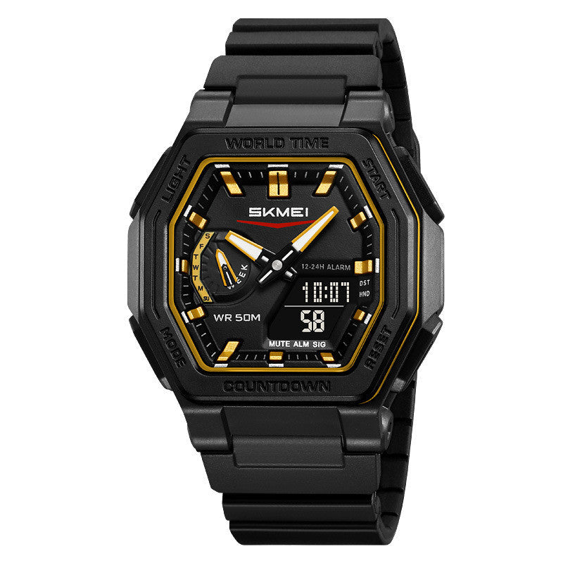 Waterproof Multi-function Digital Watch For Students A Versatile Sports-style Dual-display Wristwatch