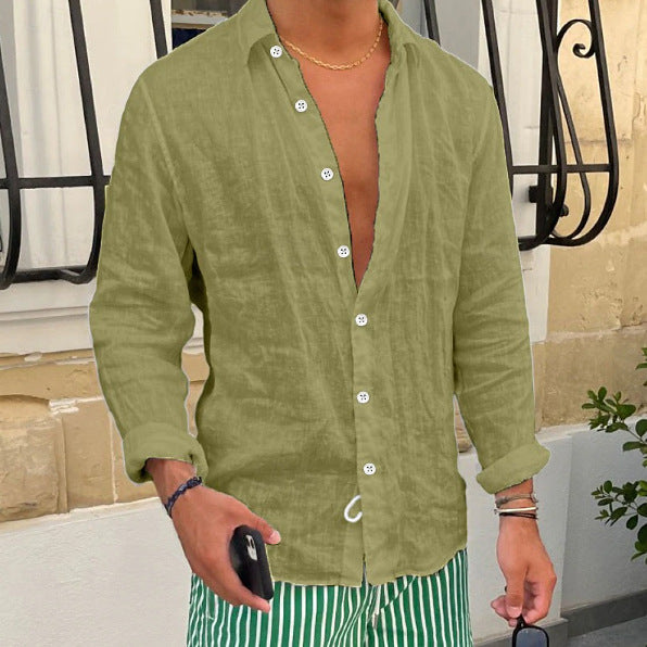 Solid-color Casual Everyday Long-sleeve Lapel Springsummer Clothing