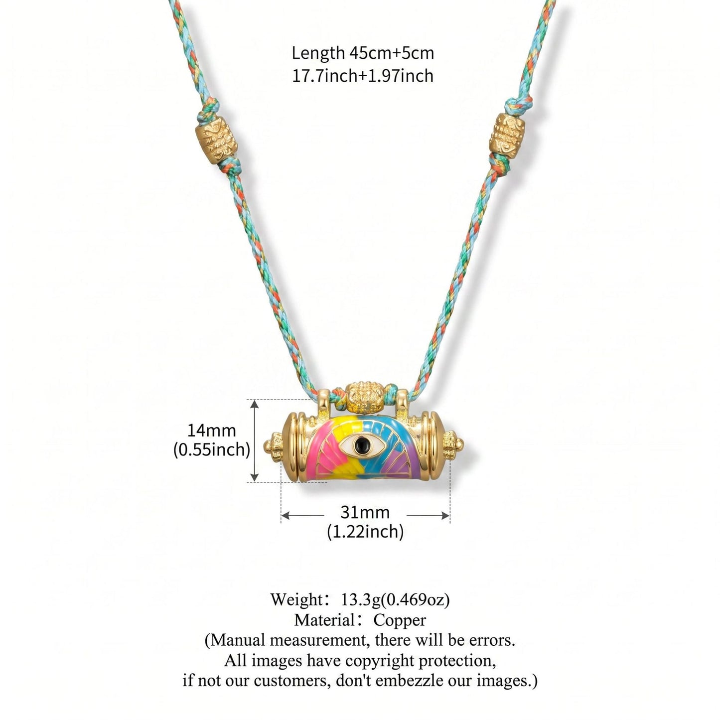 Evil Eye Kaleidoscope Necklace Clavicle Chain