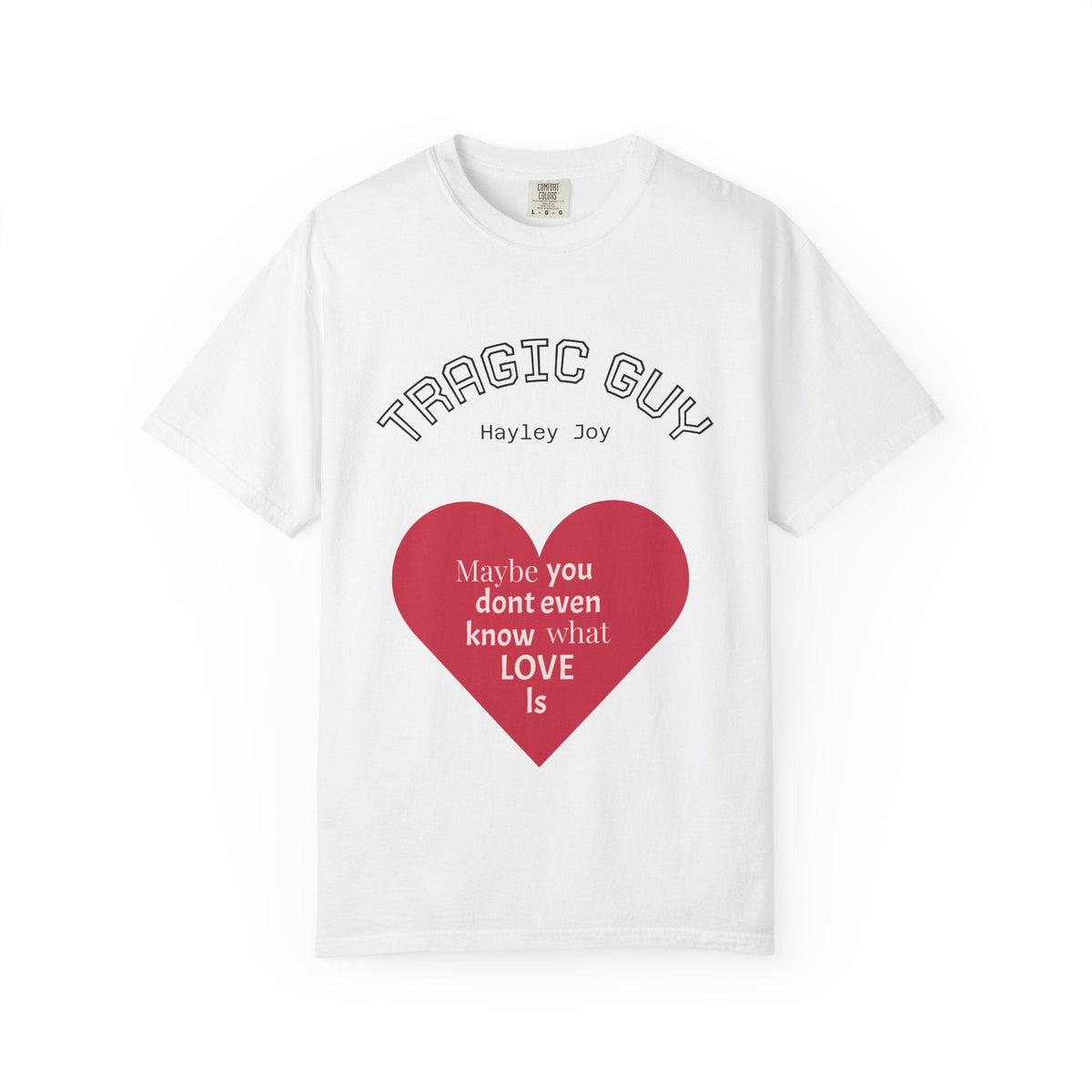 Men's And Women's Solid Color White Printed T-shirt