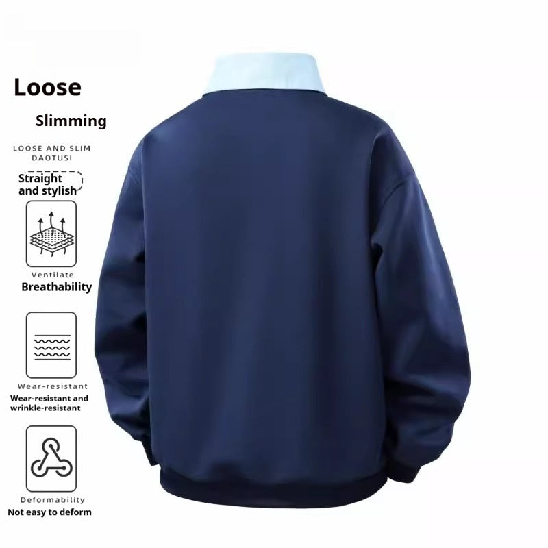 New Faux Two-piece Hoodie Cool And Casual Top