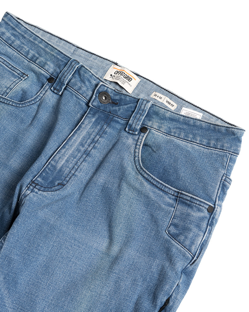 Jean fuselé Hideout Denim - Délavage vintage