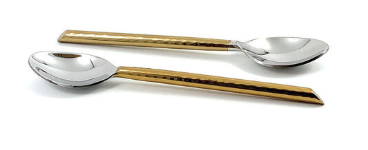 Vibhsa Gold Silverware Teaspoons/Dessert Spoons Set of 6