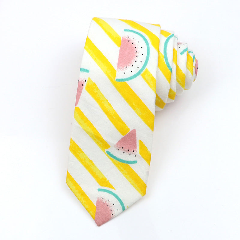 Korean Style Narrow Men's Clothing Cotton Tie