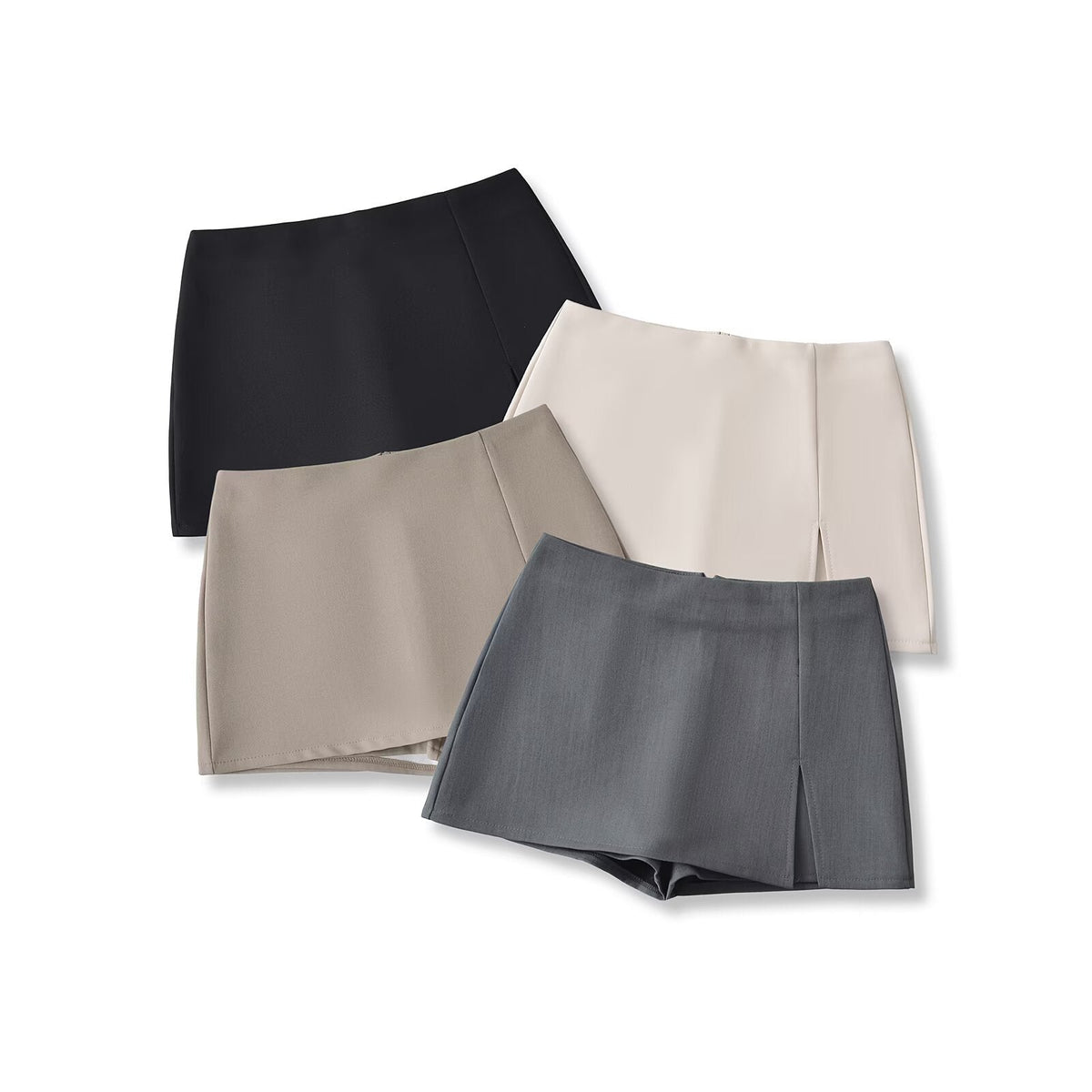 High-waisted Figure-flattering A-line Skirt With A Stylish Slit