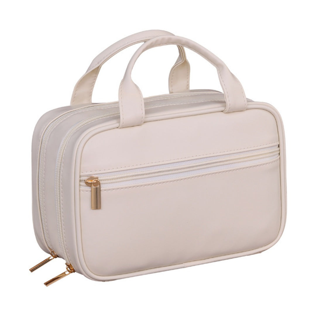 Double layer portable cosmetic bag, large capacity portable cosmetic storage bag, makeup bag organizer,Makeup bag with compartments,