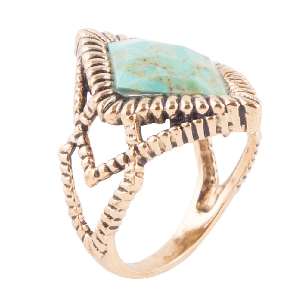 Diamond Days Blauer Türkis- und Goldring