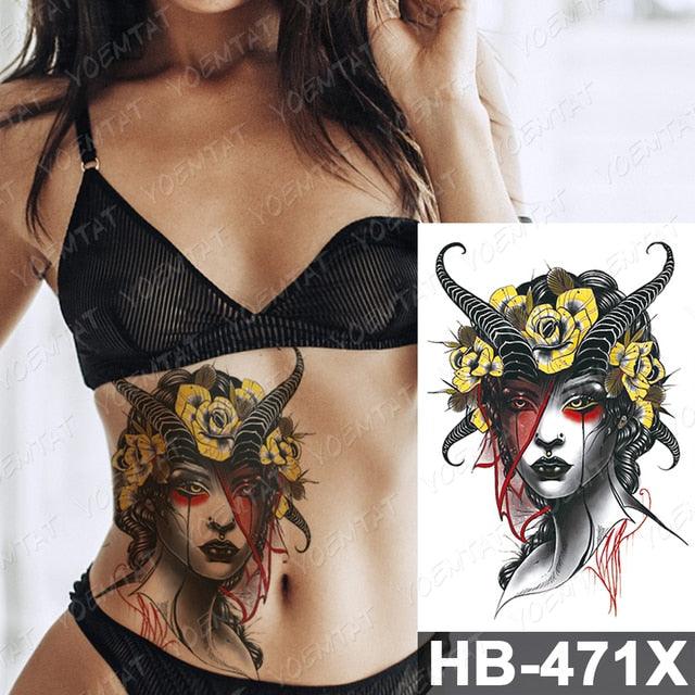 Different Stylish Waterproof Temporary Tattoo Sticker Heart Knife Angel Makeup Tattoos For Women Men