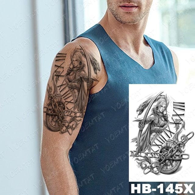 Different Stylish Waterproof Temporary Tattoo Sticker Heart Knife Angel Makeup Tattoos For Women Men